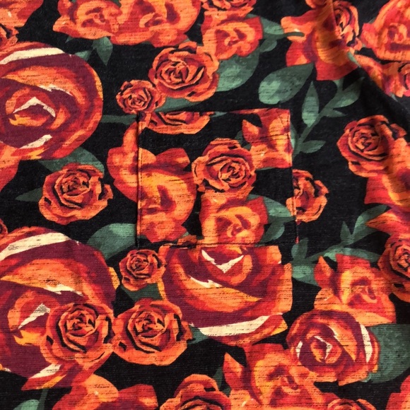 Lularoe Carly Dress High Low Swing Roses Floral size XS flower orange black - Picture 7 of 7
